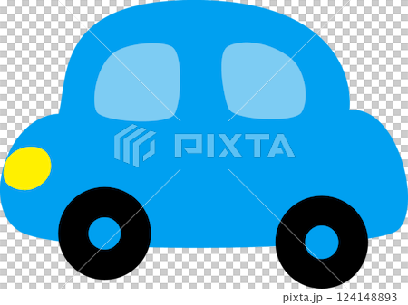 Running blue car 124148893