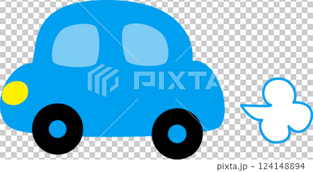 走る青い車 走る青い車 124148894