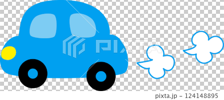 走る青い車 走る青い車 124148895