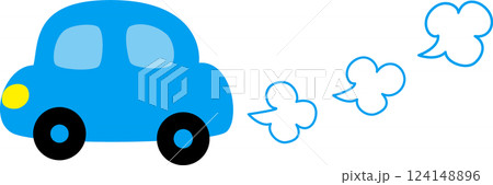 走る青い車 走る青い車 124148896
