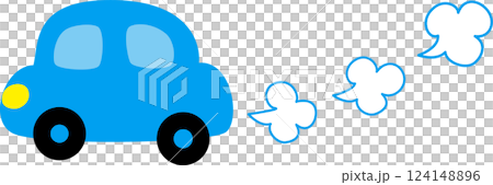 走る青い車 走る青い車 124148896