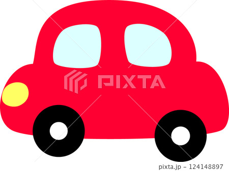 走る赤い車 124148897