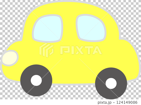 走る黄色の車 124149086