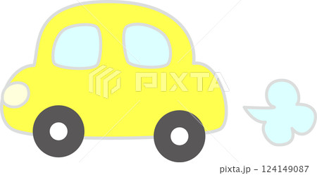 走る黄色の車 124149087