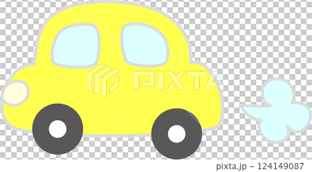 走る黄色の車 124149087