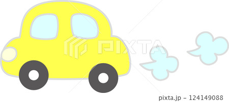 走る黄色の車 124149088