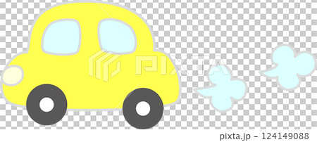 走る黄色の車 124149088