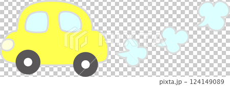 走る黄色の車 124149089