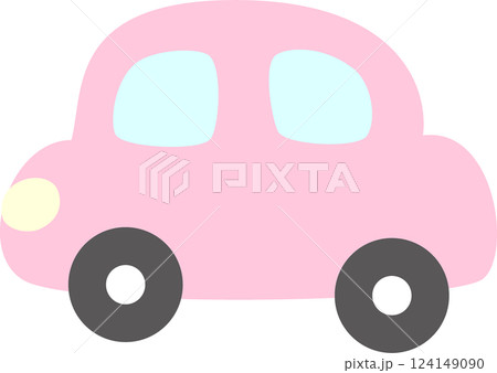 走るピンクの車 124149090