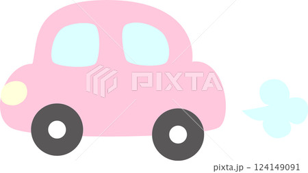 走るピンクの車 走るピンクの車 124149091