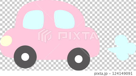 走るピンクの車 走るピンクの車 124149091