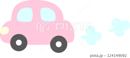 走るピンクの車 124149092
