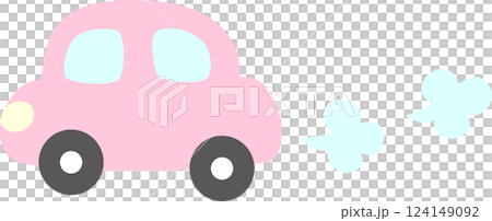 走るピンクの車 124149092