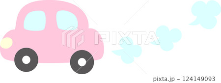 走るピンクの車 124149093