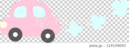 走るピンクの車 124149093