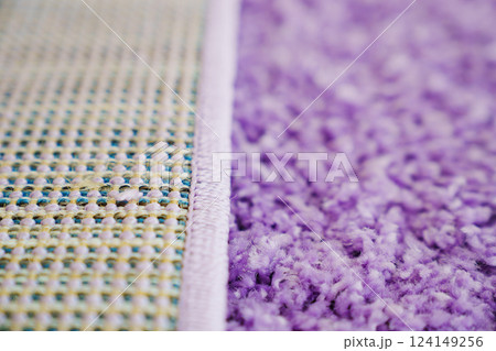 close-up. violet Interior pile carpet made of polypropylene.  124149256