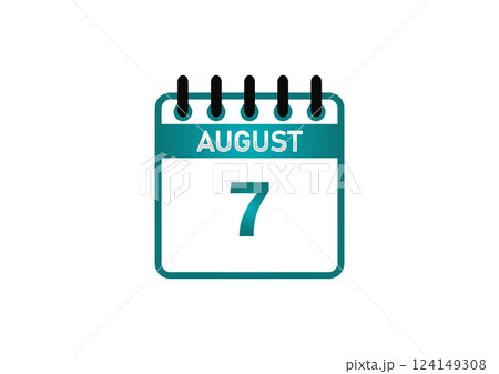 August 7 Calendar Icon 124149308