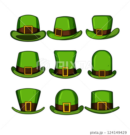 leprechaun green hat set cartoon vector illustration leprechaun green hat set cartoon vector illustration 124149429