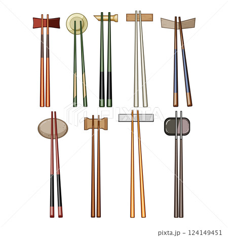chopstick rest set cartoon vector illustration 124149451