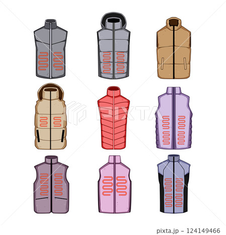 vest heated set cartoon vector illustration vest heated set cartoon vector illustration 124149466
