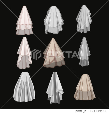 veil bridal set cartoon vector illustration 124149467