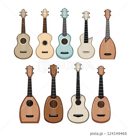 ukulele set cartoon vector illustration 124149468