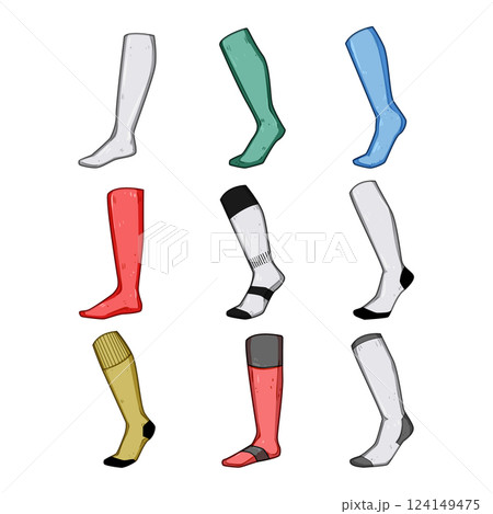 socks soccer set cartoon vector illustration 124149475