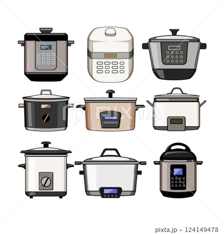 slow cooker set cartoon vector illustration slow cooker set cartoon vector illustration 124149478