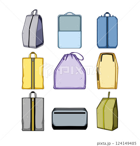 shoe bag set cartoon vector illustration 124149485