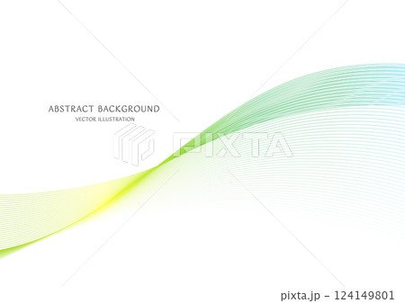 緑色のグラデーションの抽象的な曲線の背景のベクター素材 124149801