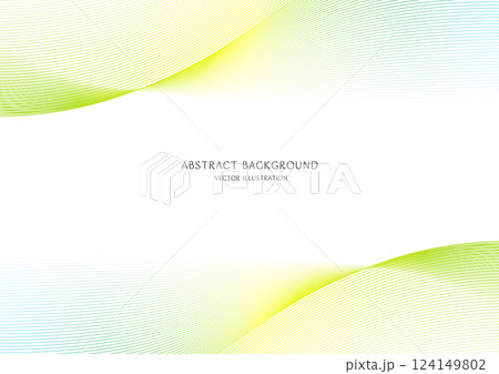 緑色のグラデーションの抽象的な曲線の背景のベクター素材 124149802