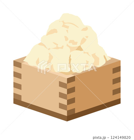 枡に入れた酒粕のイラスト 枡に入れた酒粕のイラスト 124149820