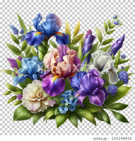 柔らかな色合いの美しい花菖蒲 124149919