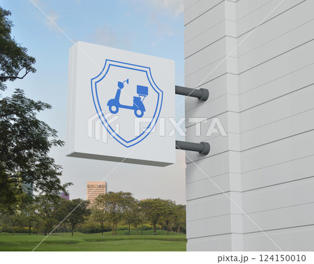 Business motorcycle insurance concept, 3D rendering 124150010