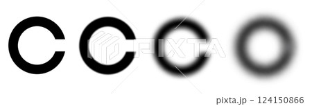 眼科の視力検査で使うランドルト環のイラスト 124150866