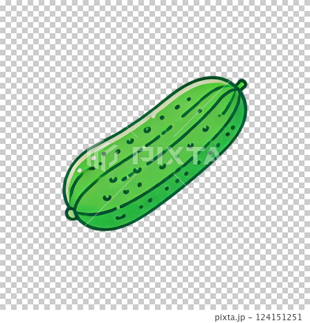 Simple cucumber illustration, icon, material, no background, Simple cucumber illustration, icon, material, no background, 124151251