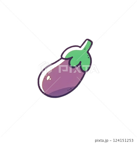 シンプルなナスのイラスト、アイコン、素材、背景なし シンプルなナスのイラスト、アイコン、素材、背景なし 124151253