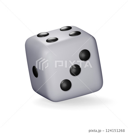 3D dice white playing cube isolated on white 3D dice white playing cube isolated on white 124151268
