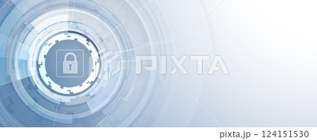 Cyber security lock on circuit board abstract concept Cyber security lock on circuit board abstract concept 124151530