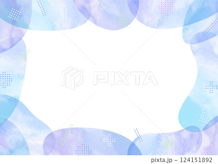 優しい水彩のフレーム 124151892