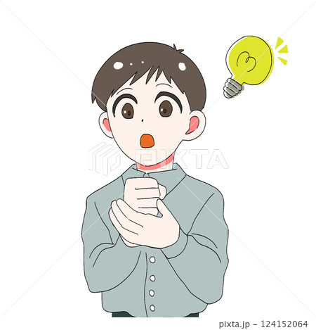 閃いた様子の男性のイラスト 閃いた様子の男性のイラスト 124152064