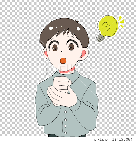 閃いた様子の男性のイラスト 閃いた様子の男性のイラスト 124152064