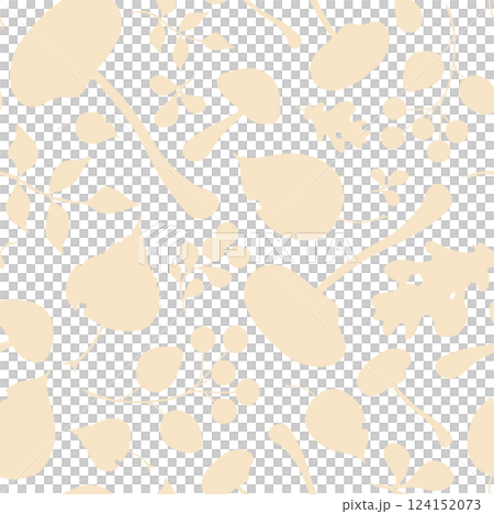 Two-tone autumn seamless pattern with mushrooms, leaves, and berries Two-tone autumn seamless pattern with mushrooms, leaves, and berries 124152073