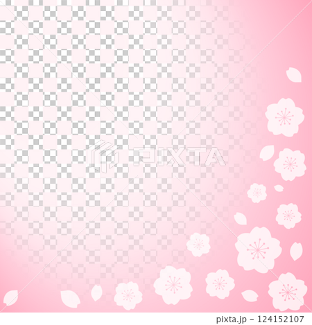 Spring cherry blossoms and Japanese pattern frame material Pink 124152107