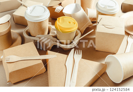 EcoFriendly Food Packaging Collection, perfect for Takeout and Delivery options 124152584