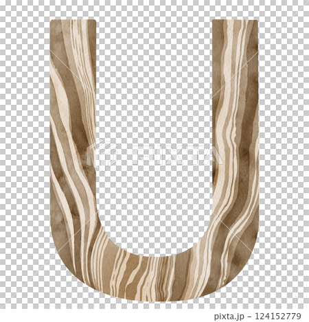 "U" Letter. Watercolor alphabet with wooden texture. Natural font for decorations, postcards, invitations. Perfect for scrapbooking, printing, education, services related to furniture or woodworking. "U" Letter. Watercolor alphabet with wooden texture. Natural font for decorations, postcards, invitations. Perfect for scrapbooking, printing, education, services related to furniture or woodworking. 124152779