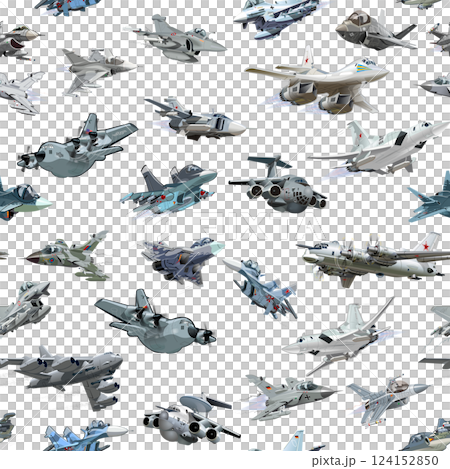 Cartoon warplanes seamless pattern Cartoon warplanes seamless pattern 124152850