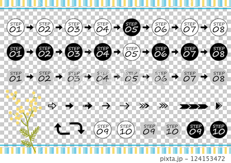 シンプルな数字アイコン STEP シンプルな数字アイコン STEP 124153472