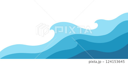 Abstract blue waves illustration on white background. 124153645