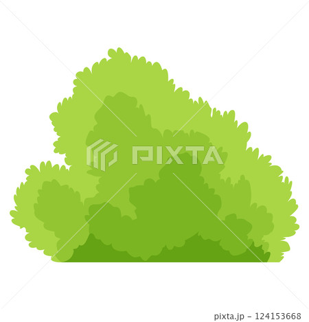 Bush icon. Cartoon forest or park shrubbery. Summer nature cartoon object isolated on white. Landscape scene create element. Vector cartoon illustration Bush icon. Cartoon forest or park shrubbery. Summer nature cartoon object isolated on white. Landscape scene create element. Vector cartoon illustration 124153668